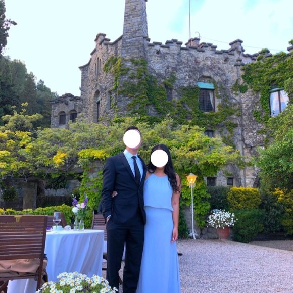 Crinkle Chiffon Sheath Bridesmaid Dress Mystic - Picture 2 of 6